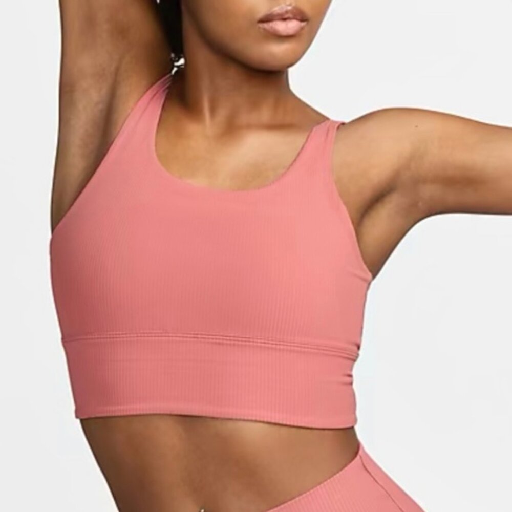 Women's Nike Zenvy Rib Light-Support Non-Padded Longline Sports Bra NWT